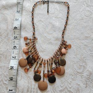 Vintage dics 10" Necklace in shades of Brown/Tan w/clasp